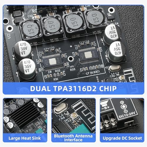 The complete DIY wireless speaker component kit showing the acrylic protective plates brass pillars and assembly screws included.