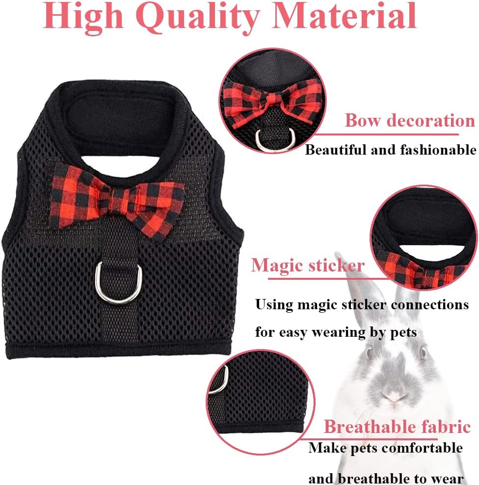 ASOCEA rabbit vest harness displayed alongside the included matching walking leash.