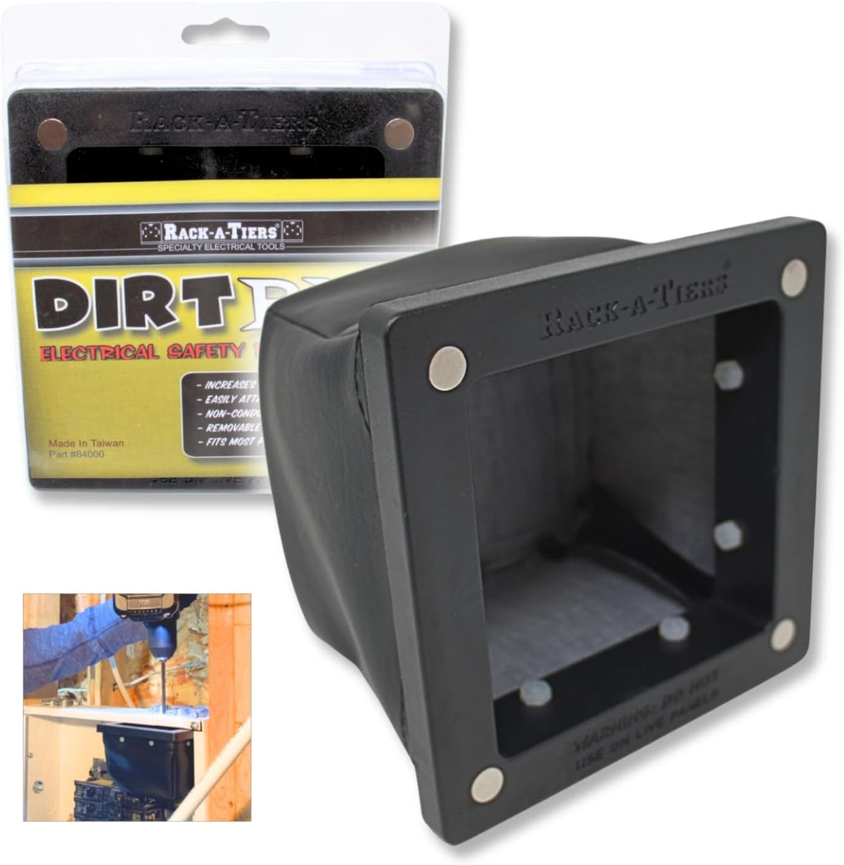 Rack-A-Tiers Dirt Bag front view magnetic dust catcher