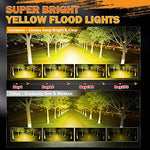 Auxbeam 4 Inch LED Amber Pod Light, 60W Driving Yellow Flood Beam Square Pod Fog Lights with DT Wiring Harness for Motorbike SUV ATV Truck Jeep Boat Tractor Forklift (2 Pcs) - Image 4