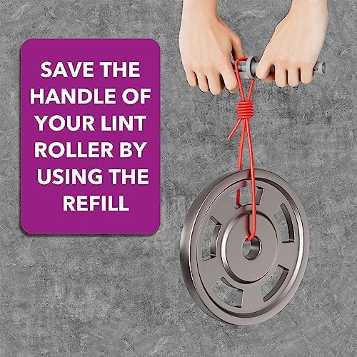 Demonstration of easy tear spiral sheets on a pet lint roller