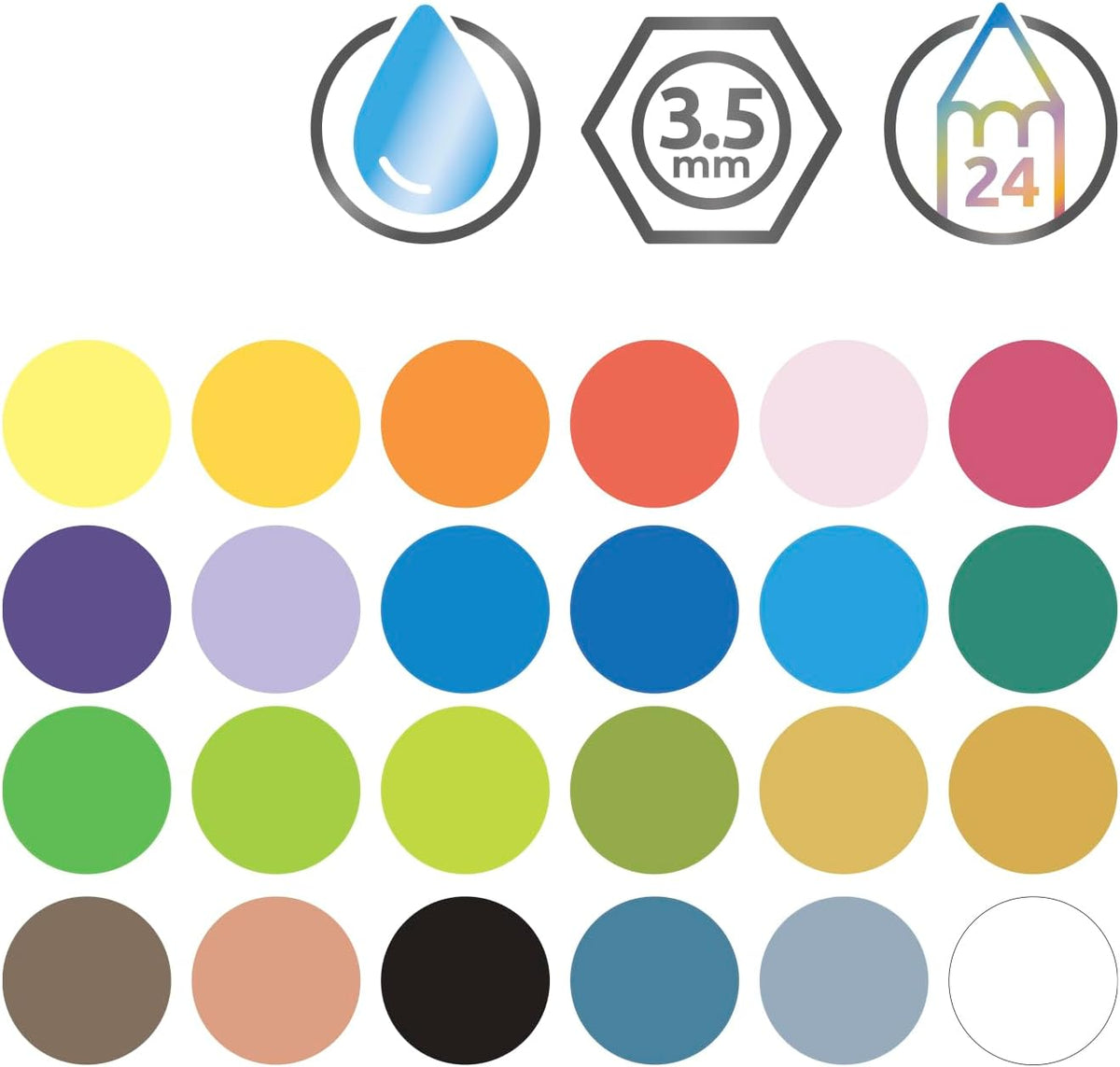 Derwent professional drawing pencils color swatch sample