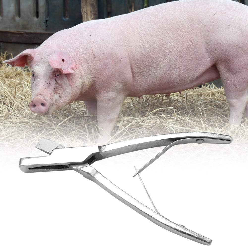 HEEPDD animal tag plier close up of V shaped blade