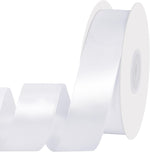 Woric white double faced satin ribbon roll front view
