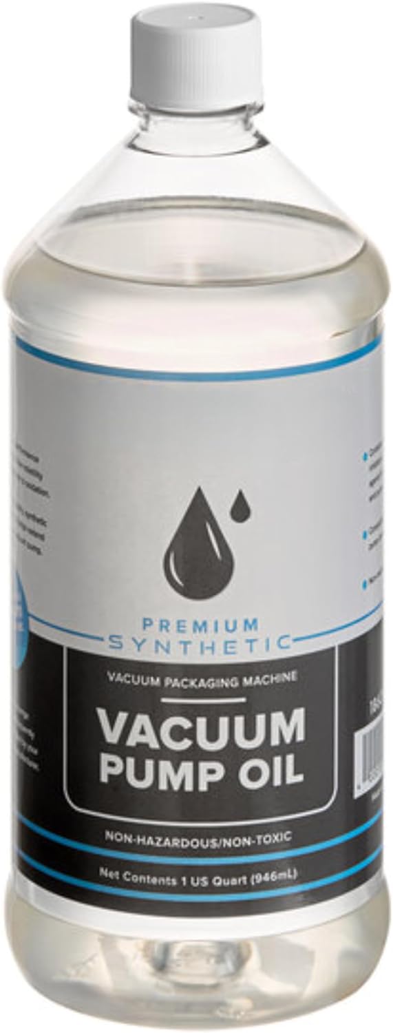 Glownary premium synthetic vacuum pump oil one quart front view industrial lubricant bottle