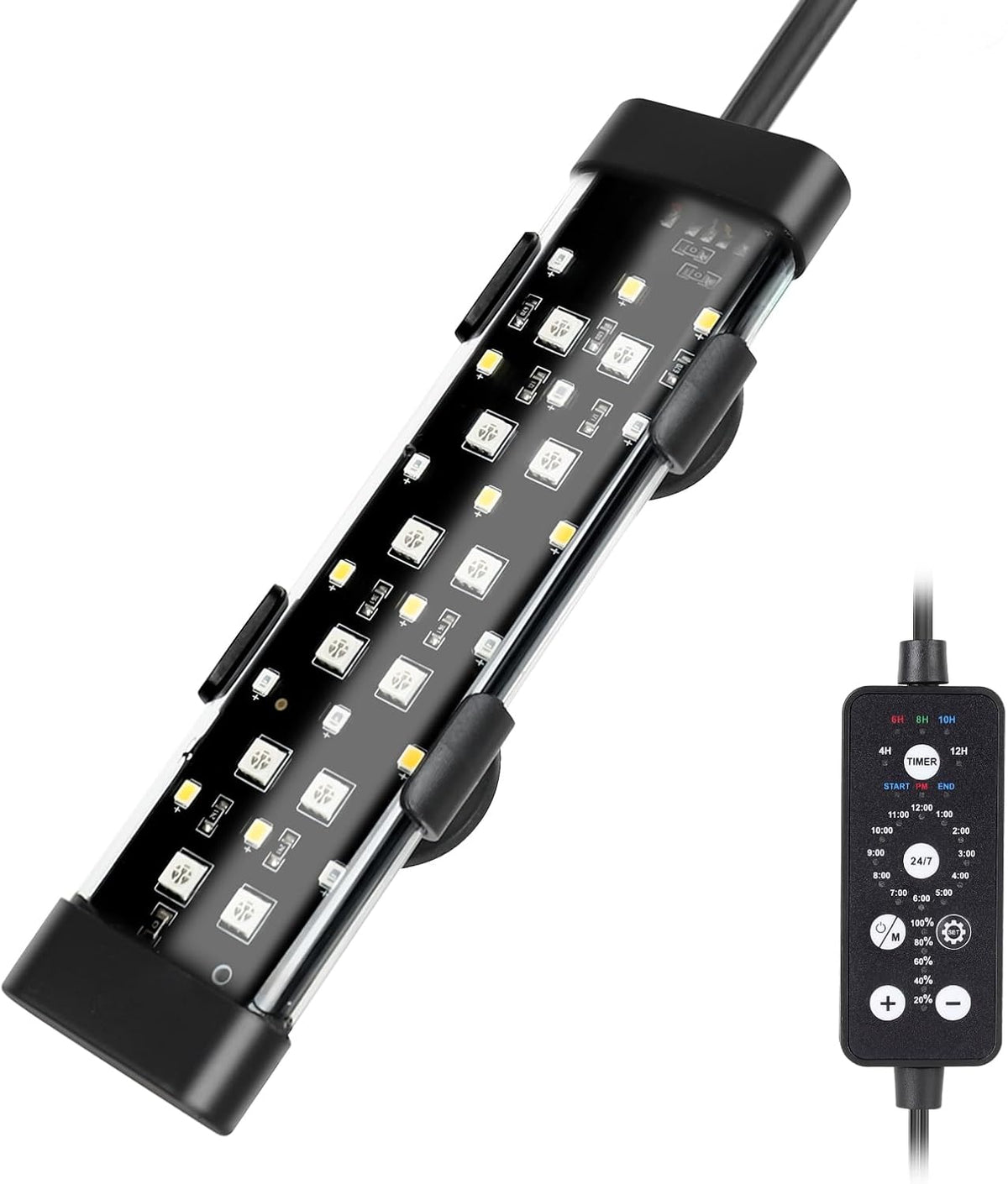 Hygger 8W submersible LED aquarium light front view