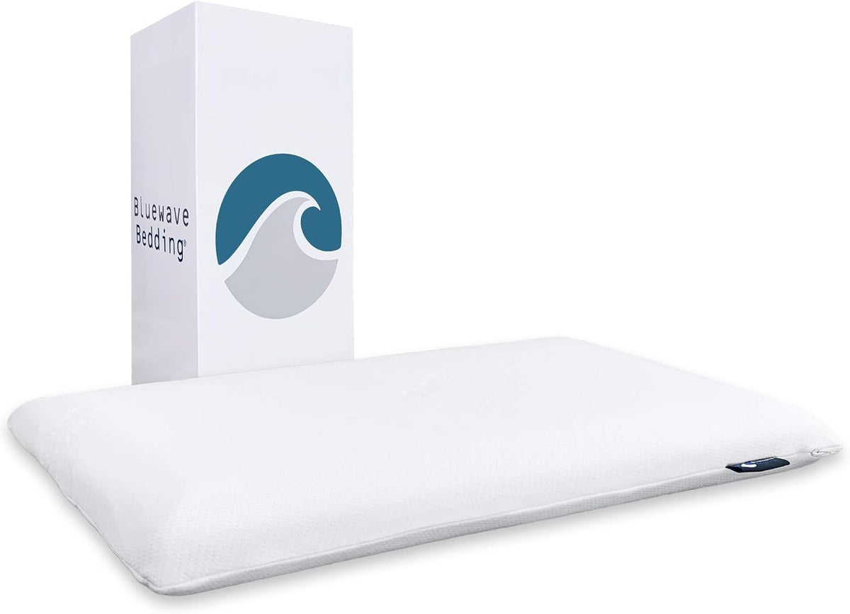 Bluewave Bedding Super Slim Gel Memory Foam Pillow for Stomach and Back Sleepers - Thin, Flat Design for Cervical Neck Alignment and Deeper Sleep (3.25-Inches Height, Standard Size) - Image 9