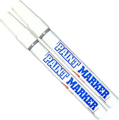 Paint Markers Oil-Based Pen Permanent Waterproof Car Tire Tread Rubber Metal - 2 pcs (Silver) - Image 1