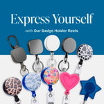 Will Well 2 Pack Retractable Keychain - Metal Badge Reel - Square - Black - Image 5