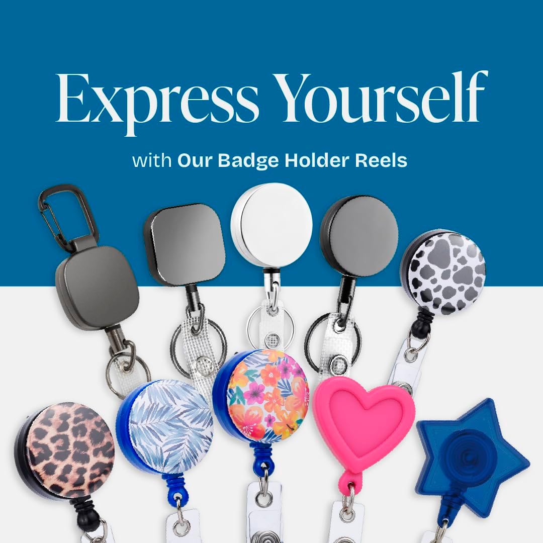 Will Well 2 Pack Retractable Keychain - Metal Badge Reel - Square - Black - Image 5