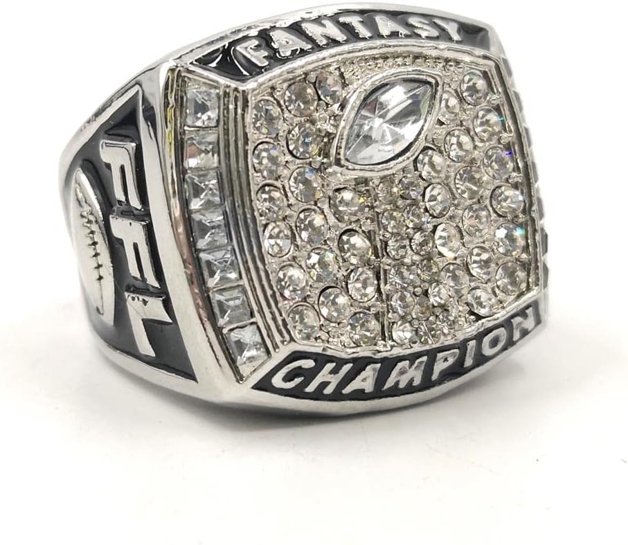 Custom Fantasy Football Championship Silver Gold Rings Trophy Prize No Years - Image 9