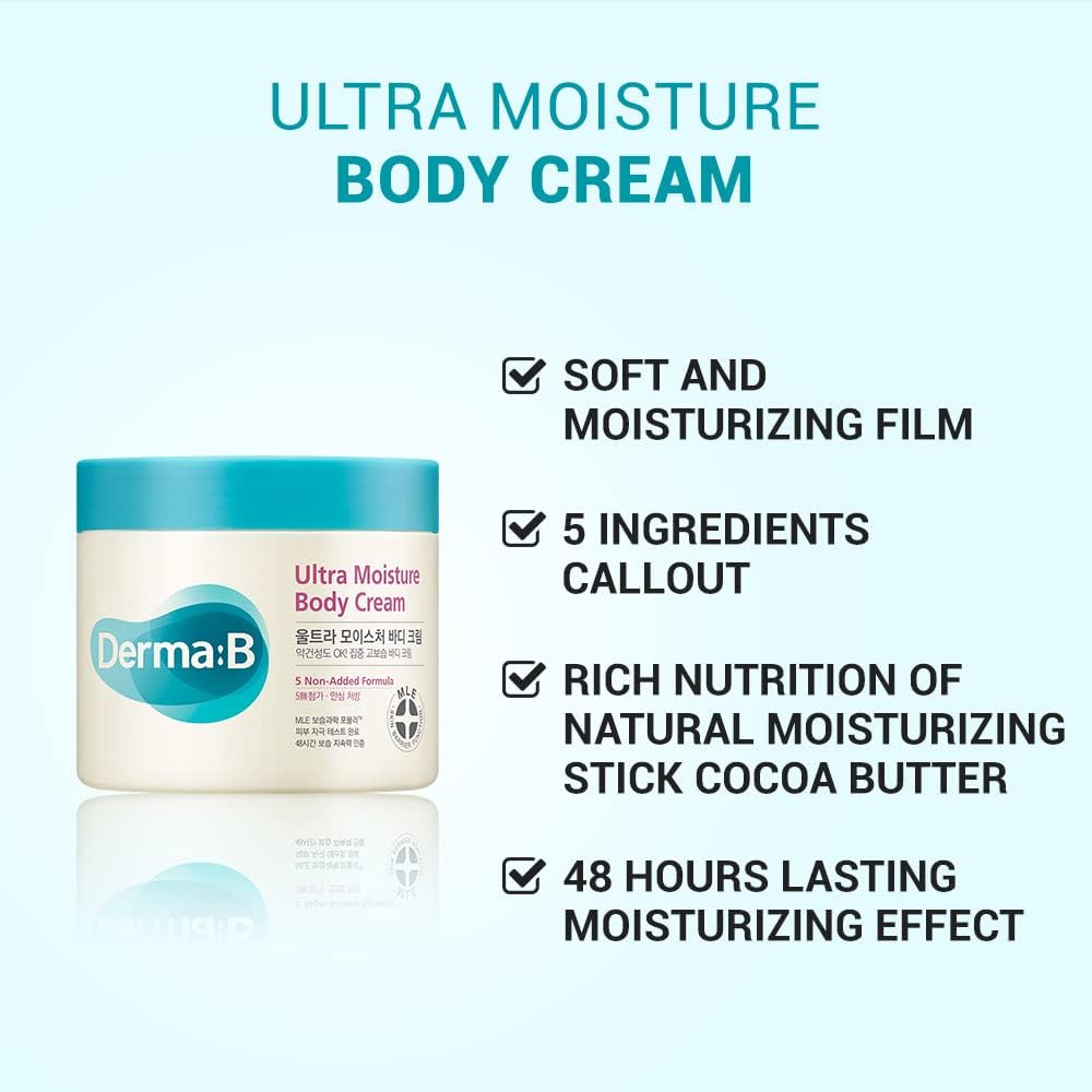 Derma B body cream tub for extreme dry skin care