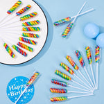 Handmade swirl lollipops showing authentic colorful candy details