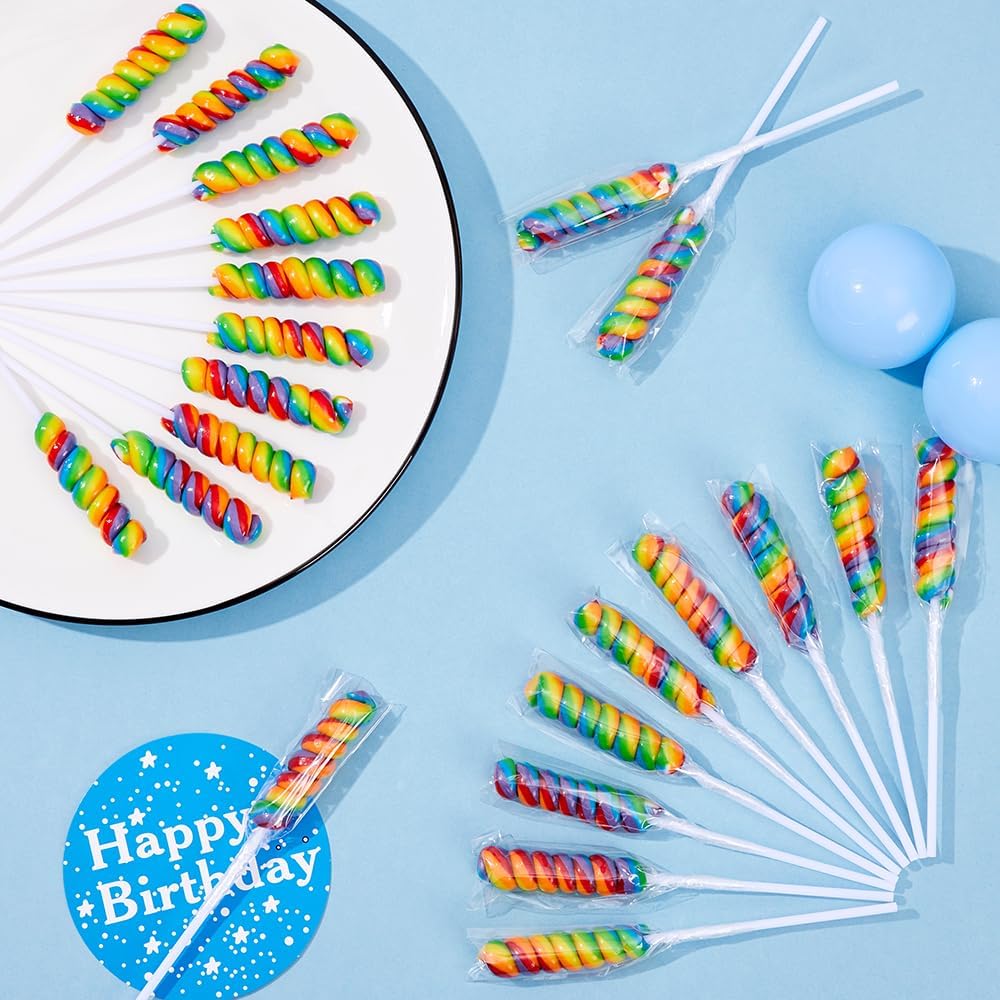 Handmade swirl lollipops showing authentic colorful candy details