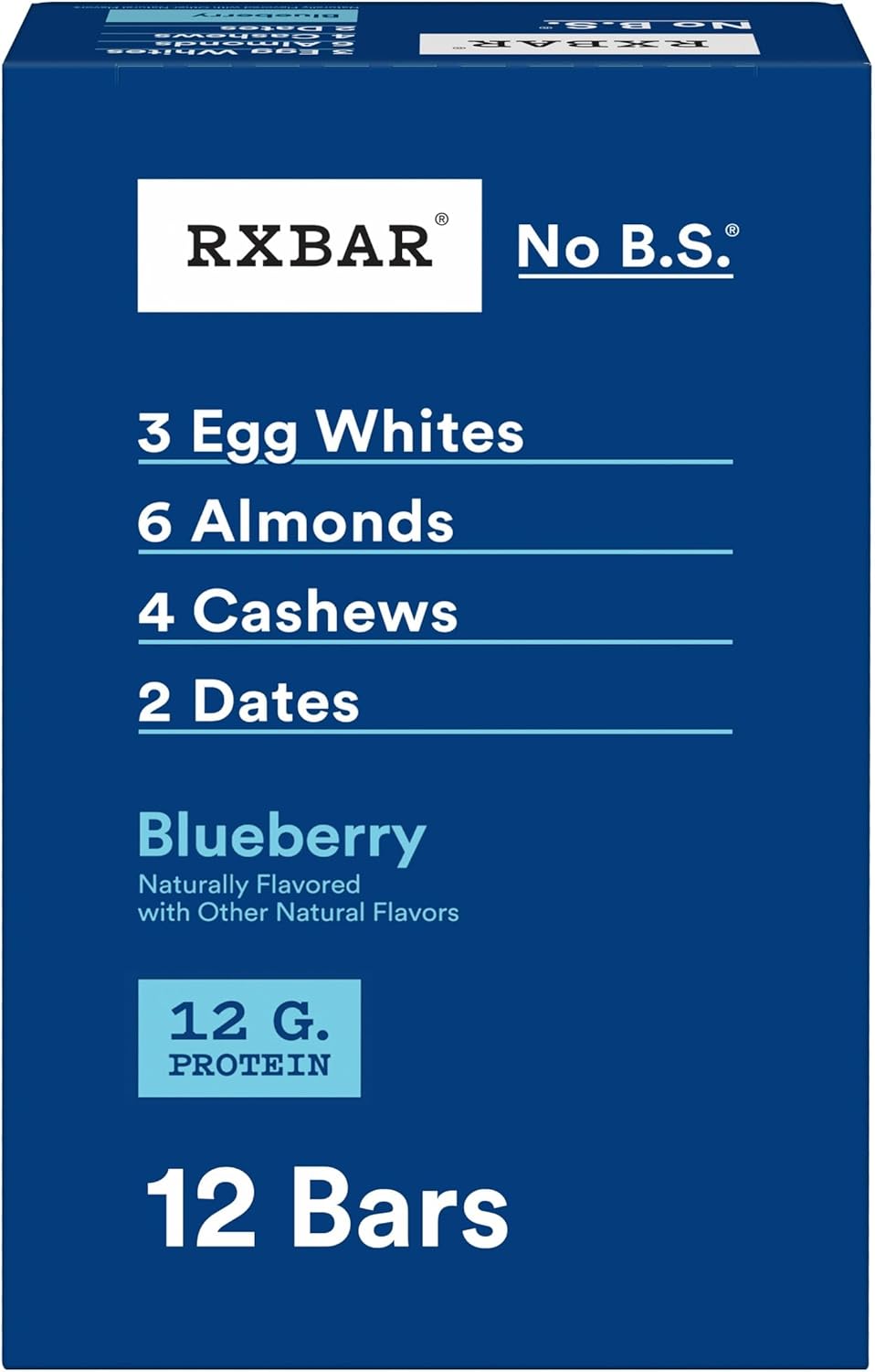 RXBAR Protein Bars, Protein Snack, Snack Bars, Blueberry, 22oz Box (12 Count) - Image 1