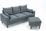 Panana 3-seater linen sofa close-up of fabric texture