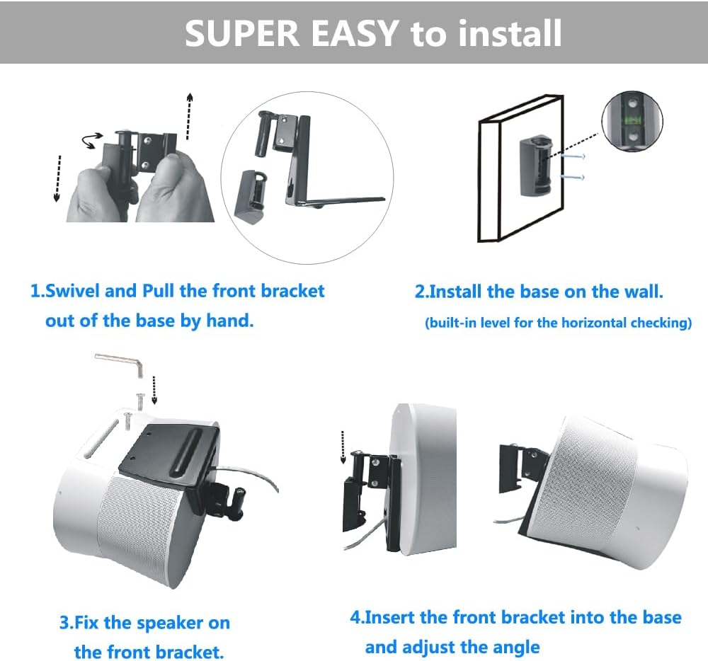 Sonos Era 300 speaker mounted securely on wall bracket