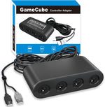 Cloudream Gamecube Controller Adapter front view displaying four controller ports for Nintendo Switch connection.