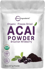 Micro Ingredients organic acai powder 8 ounces front view packaging