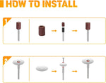 Hardell power rotary accessories kit close-up of grinding and polishing components