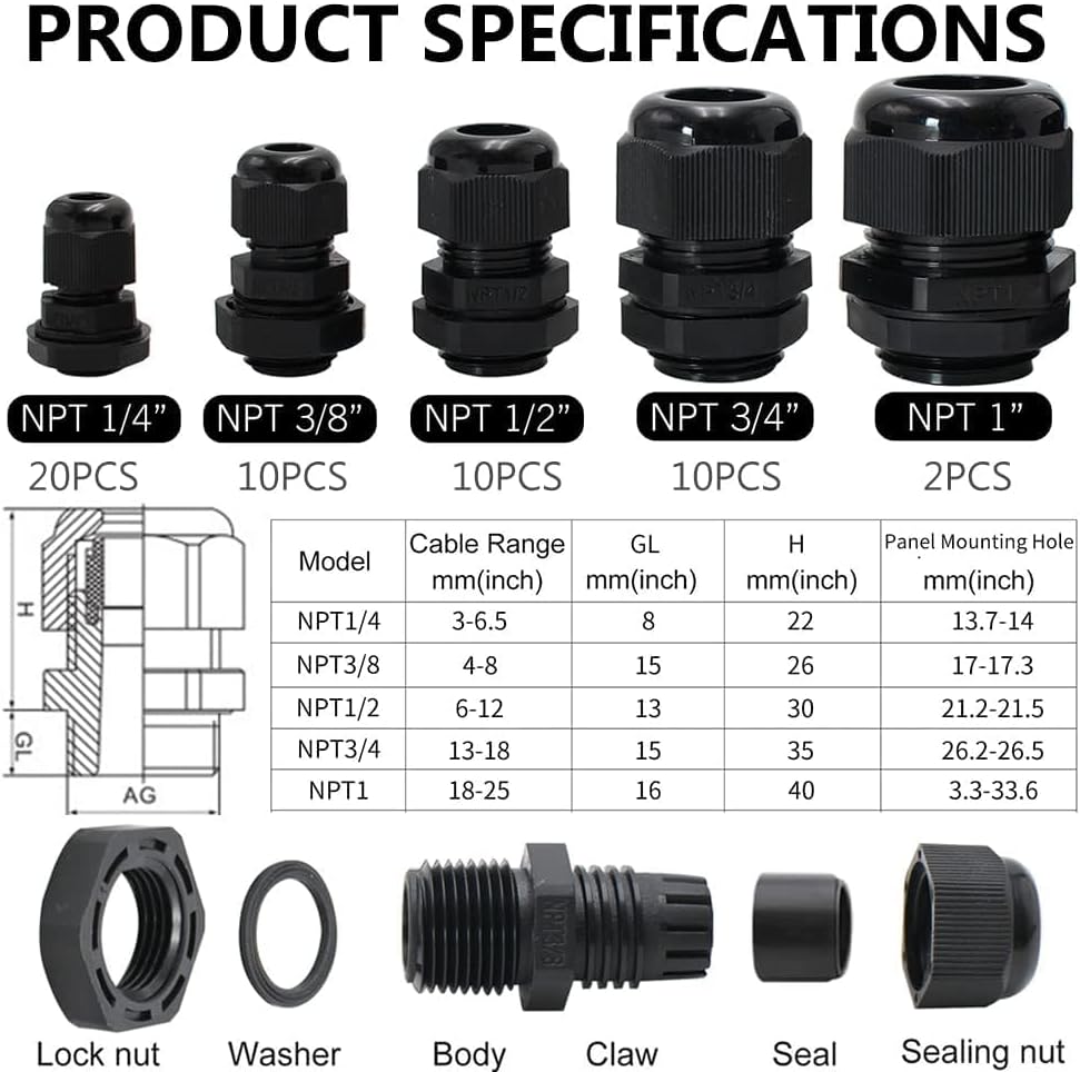 AIRTAK 52 pack cable connectors storage case