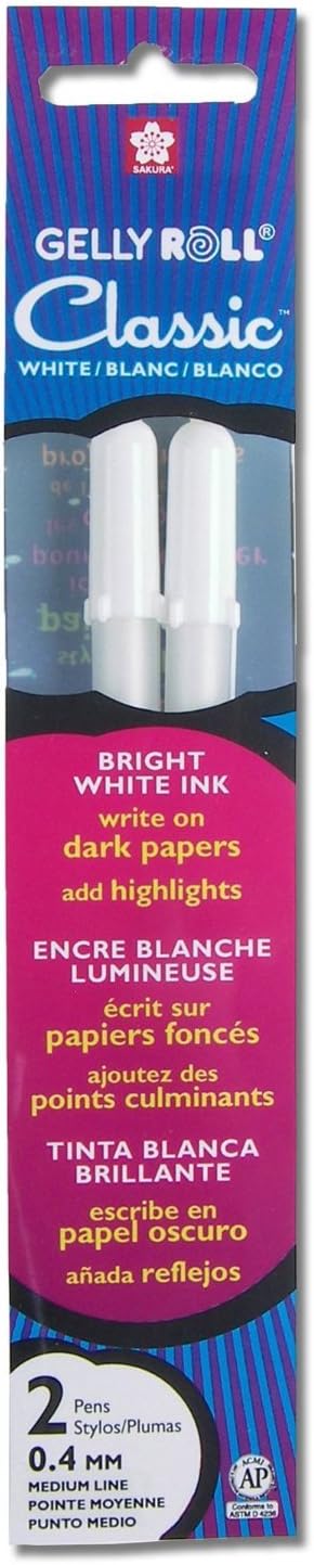 Sakura White Gelly Roll Classic 08-2 Pack front view stationery