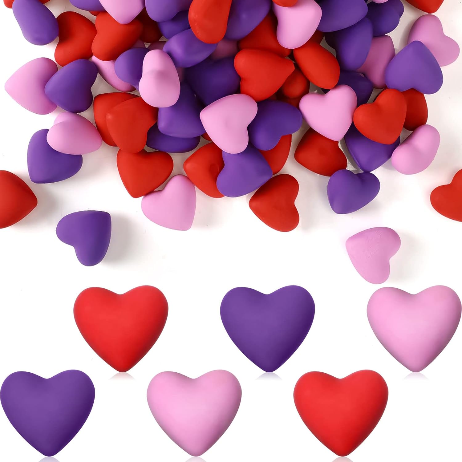 Aiqinhu Zubebe 48 pieces heart erasers front view