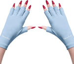 Model wearing MelodySusie breathable nylon spandex manicure gloves