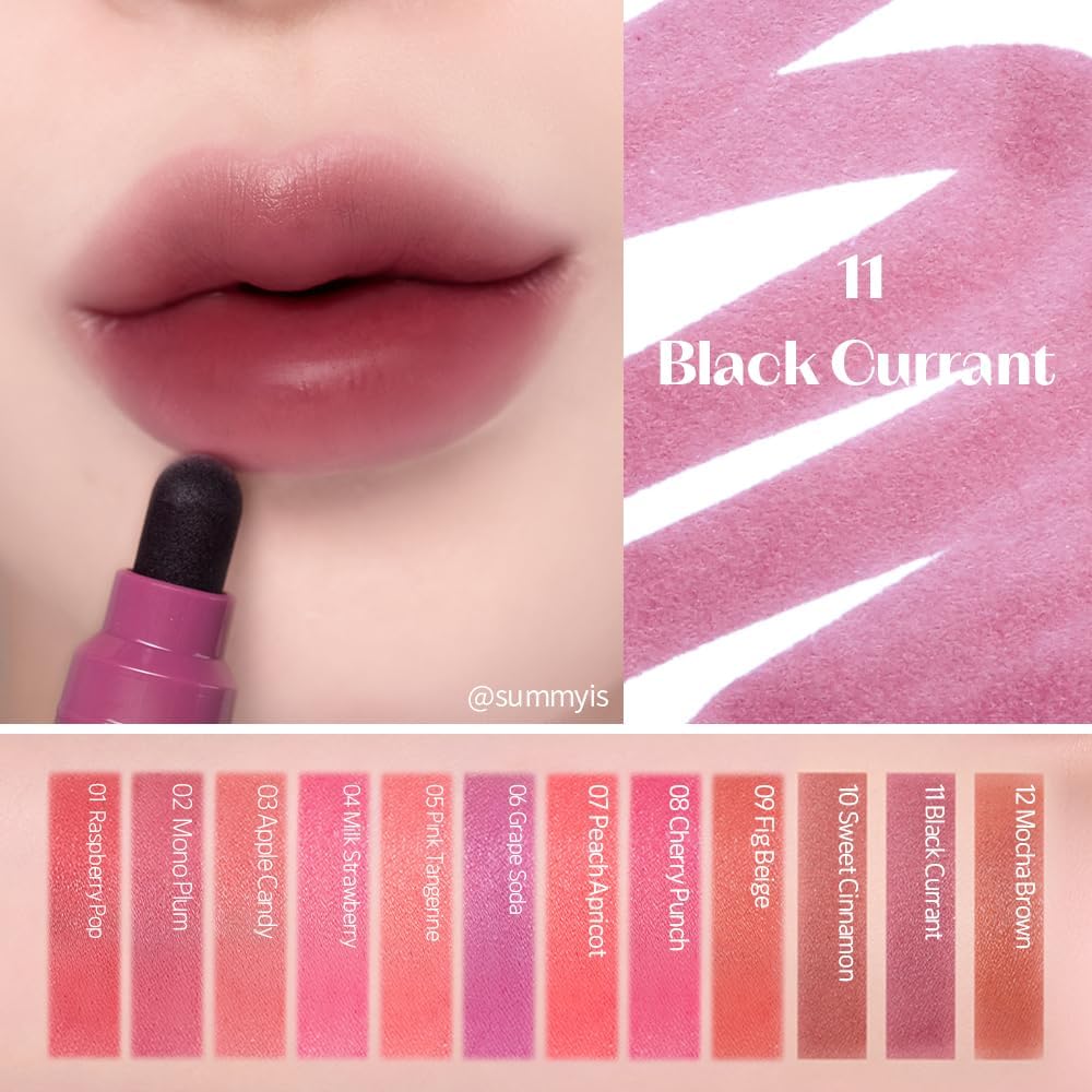 ETUDE lip marker smudge proof water based formula swipe swatch