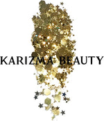 Model wearing KARIZMA festival glitter makeup on cheekbones