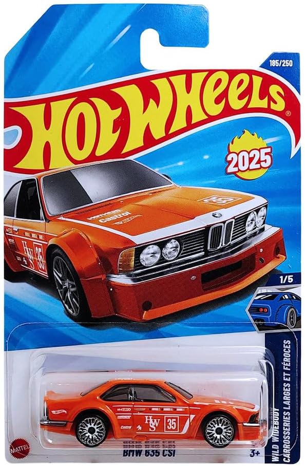 Hot Wheels 1:64 Scale BMW 635 CSi Wild Widebody Ages 3 Years and Up 185/250 (Oange) - Image 1