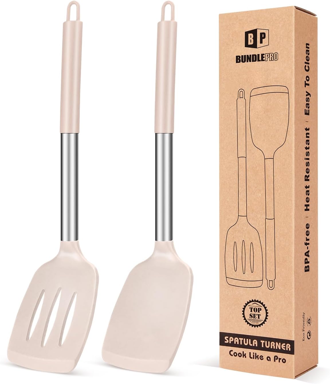 Bundlepro silicone solid turner front view kitchen utensil