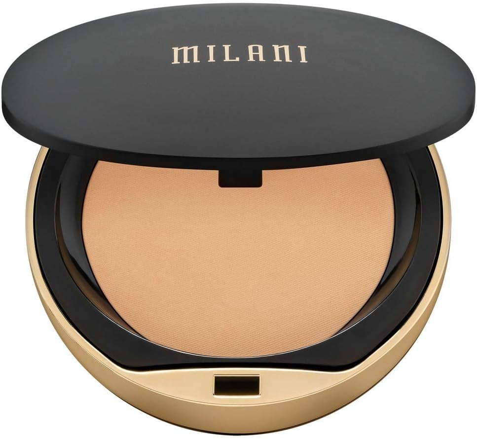 Back view of Milani Shine Proof powder compact with ingredient details
