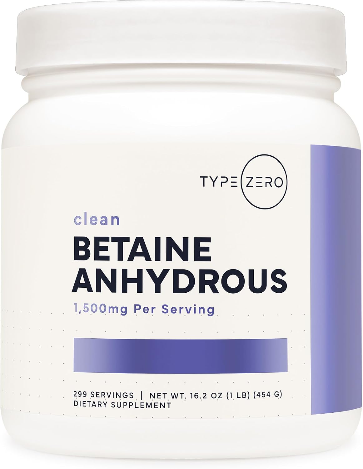 Type Zero Betaine Anhydrous Powder front view container