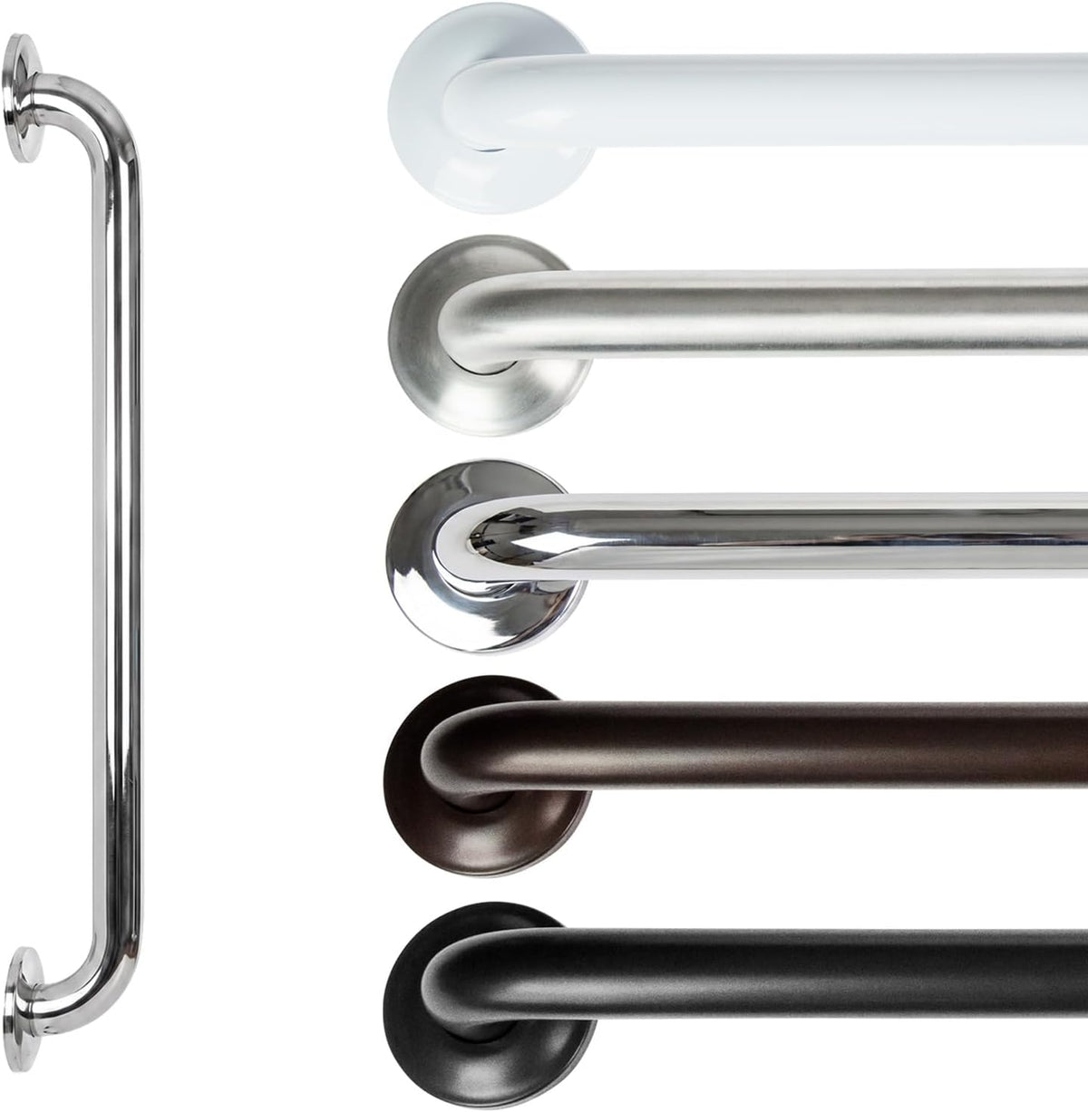 Vive Grab Bar for Showers - Bathroom Antislip Handrail for Seniors/Elderly | Assistance Product, Heavy Duty Shower Handles, Handicap Grab Bars, Stainless Steel, Multipurpose, 440 lbs (Black) - Image 12