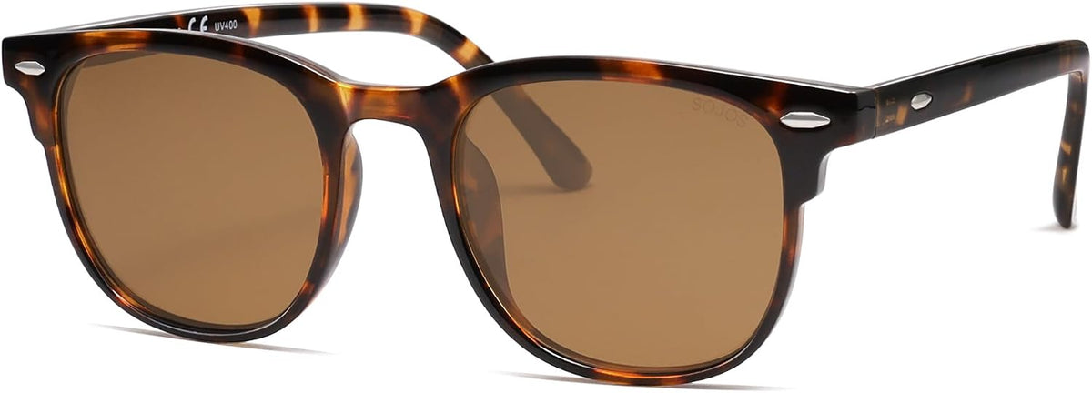 Sojos retro vintage square polarized sunglasses front view