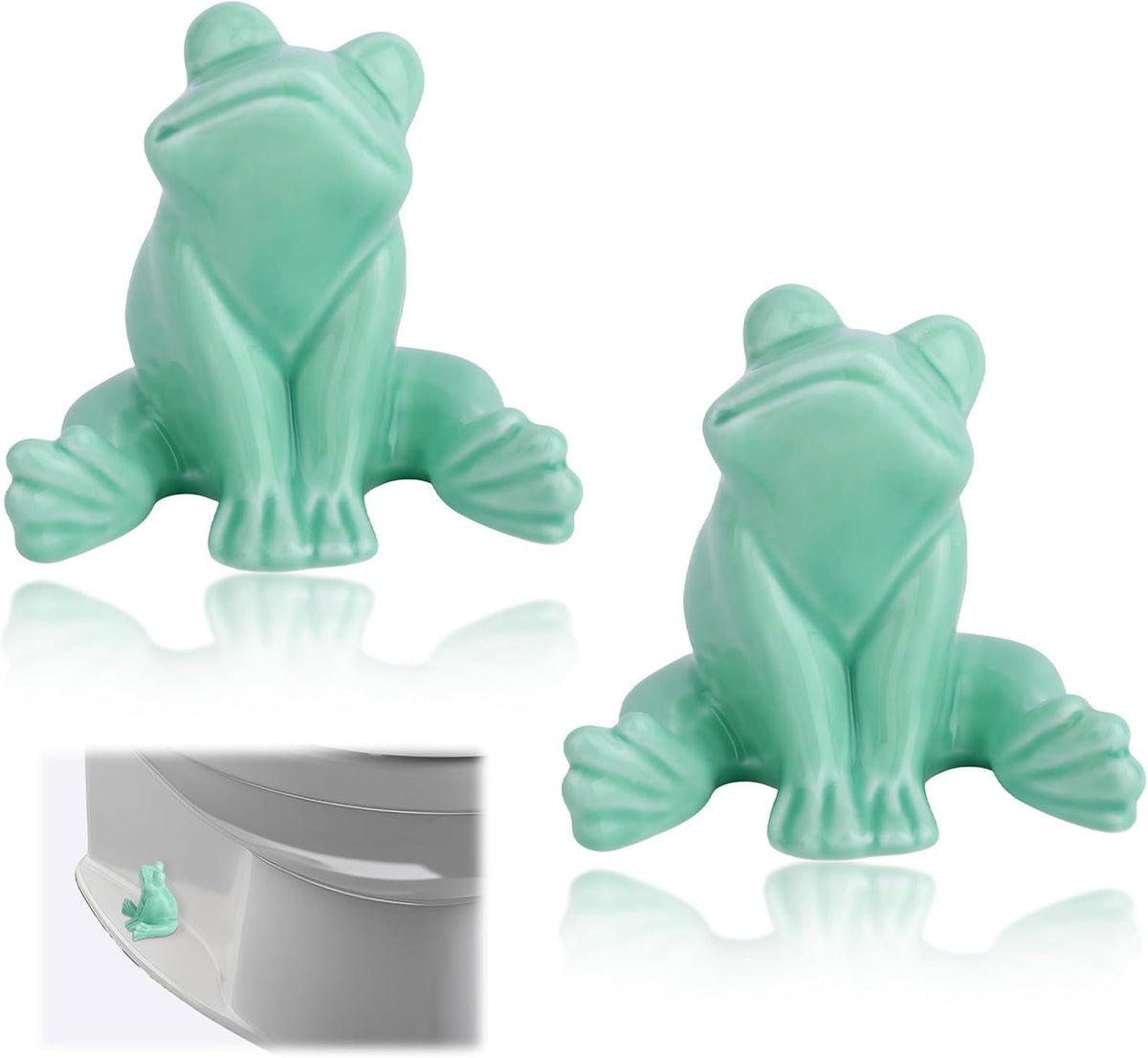 2pcs Ceramic Toilet Bolt Covers, Frog Toilet Bolt Covers Toilet Bolt Caps Toilet Bolt Covers Decorative for Bathroom Decor, Easy to Install - Image 14