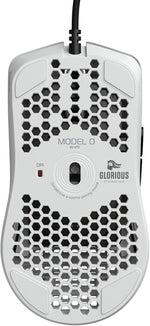 Glorious Model O gaming mouse placed on a desk setup