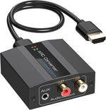 XPTSFDU HDMI ARC Audio Extractor front view displaying the aluminum alloy build and port layouts.
