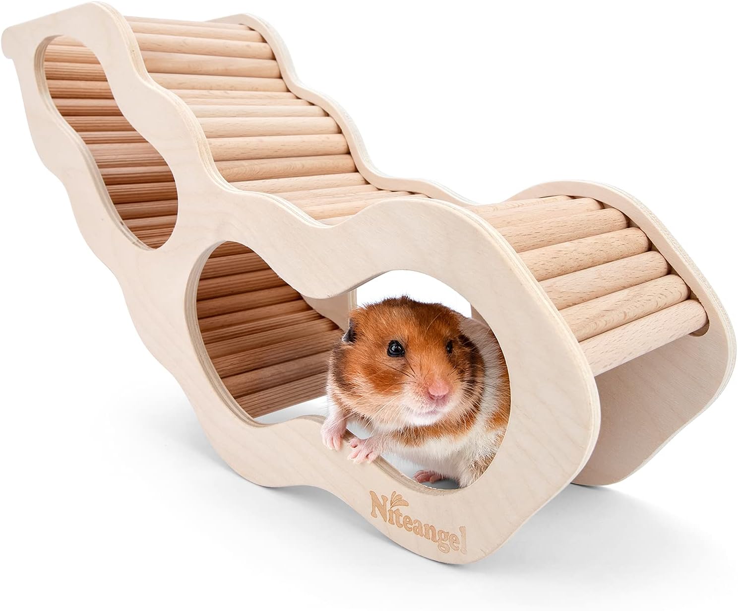 Niteangel Hamster House w/Climbing Ladder for Hamsters Gerbils Mice or Similar-Sized Pets (Secret Peep Tunnel Hamster Hut) - Image 1
