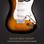 Metal construction guitar bridge with adjustment screws
