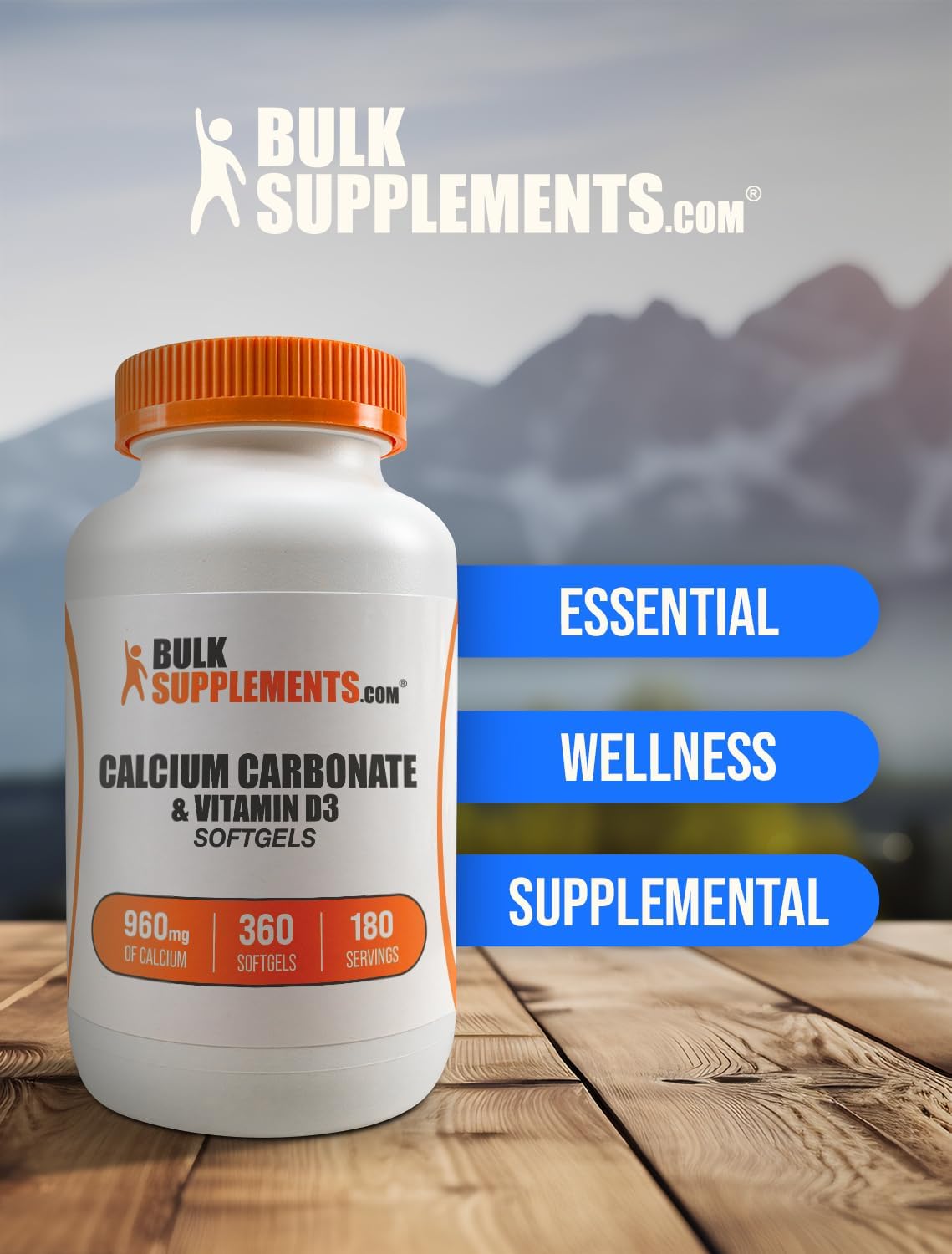Close up view of easy to swallow high potency calcium carbonate softgels