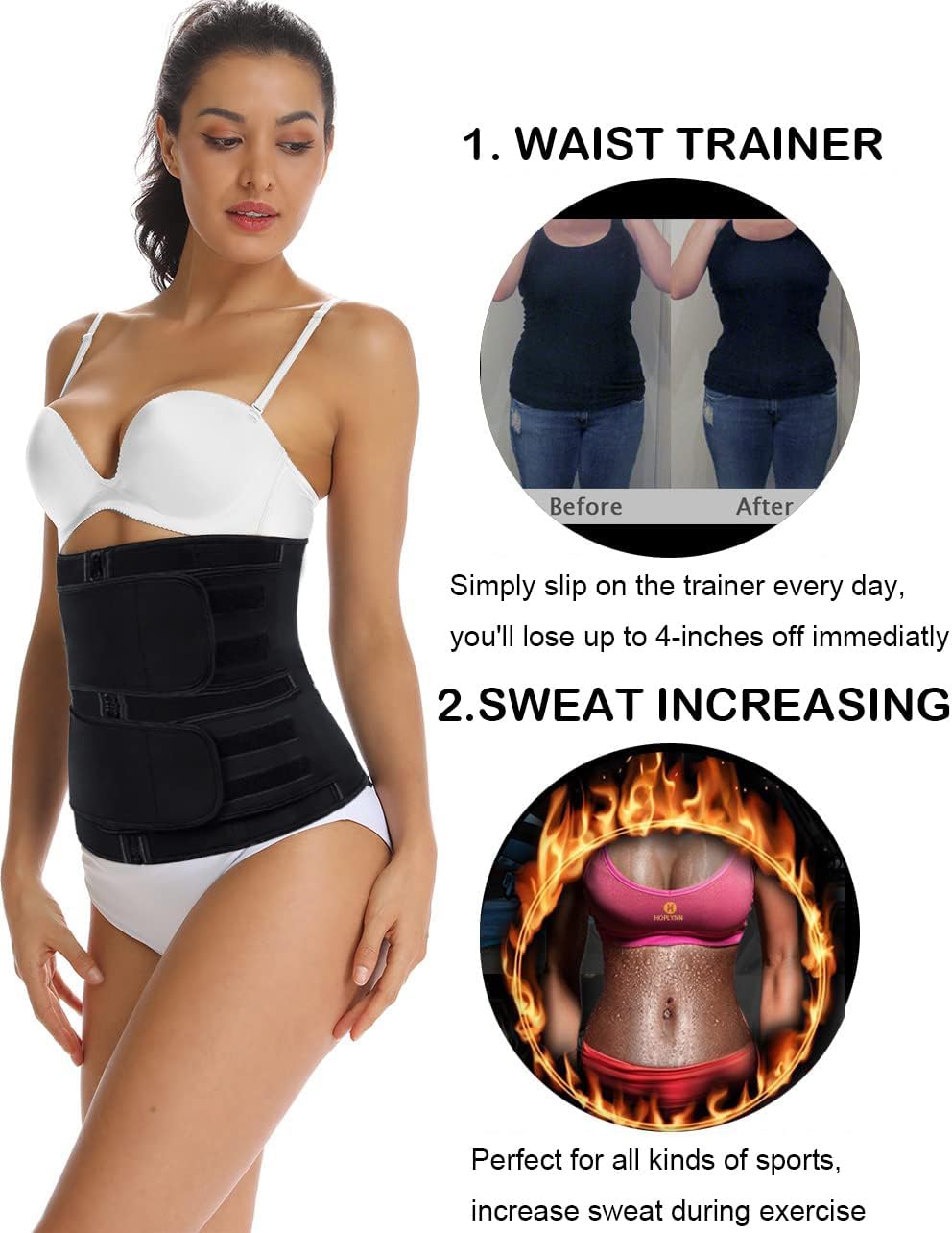Hoplynn women waist cincher highlighting dual compression outer straps