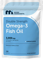 Micro Ingredients omega 3 fish oil 3000mg complete pouch display
