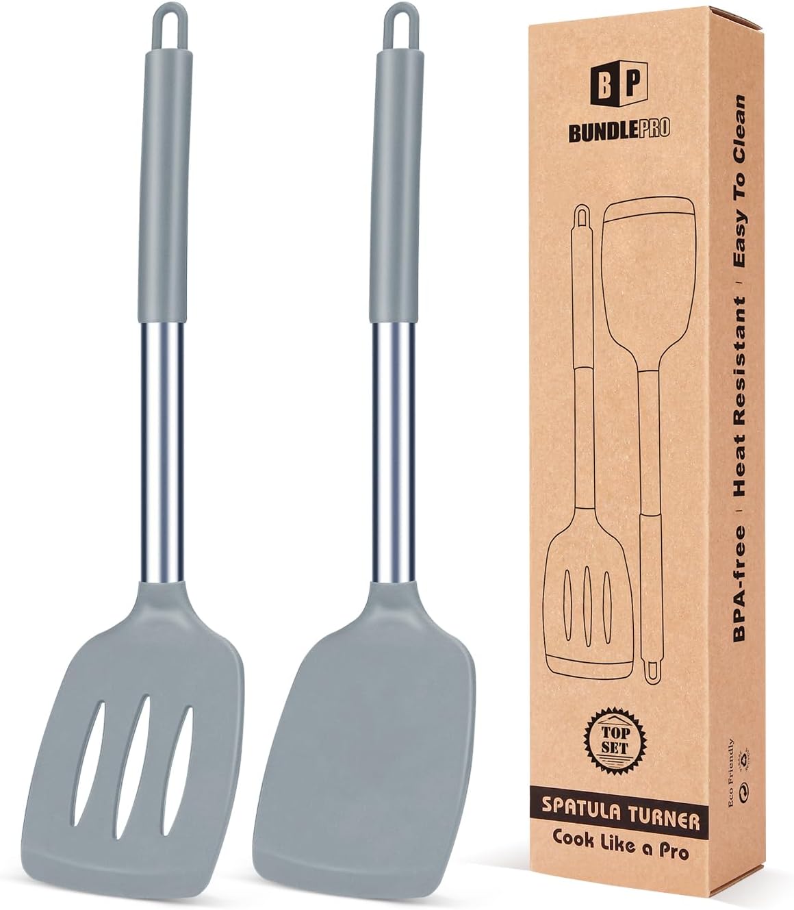 Bundlepro pack of 2 kitchen spatulas complete set