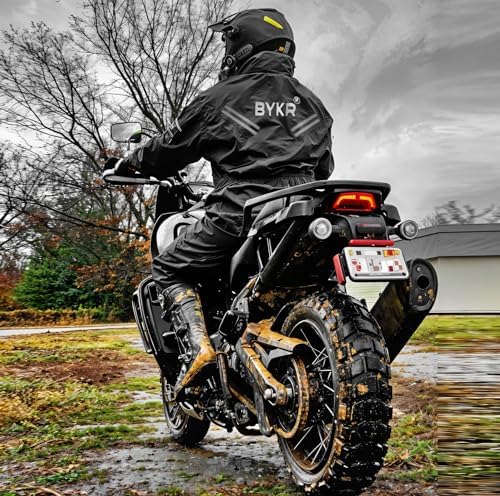 Bykr motorcycle rain suit packed set for outdoor portability