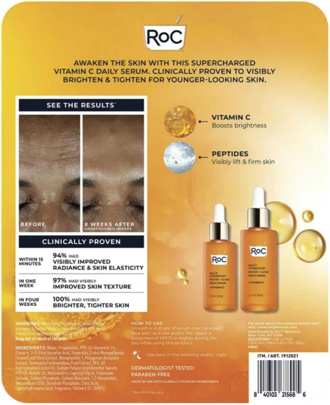 RoC Multi Correxion Revive and Glow Daily Vitamin C Serum Set, 1.0 FL OZ and 1.7 FL OZ Set, 2.7 FL OZ Total - Image 9