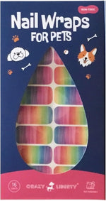 Crazy Liberty non-toxic dog nail stickers rainbow design application kit