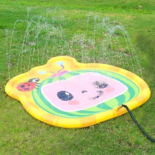 Imported kids inflatable backyard fountain play mat with ladybug graphics