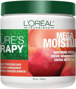 L'Oreal Technique Nature's Therapy Mega Moisture Creme front view bottle for deep conditioning